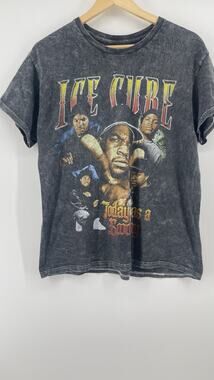 Ice Cube Today Was A Good Day T Shirt Mens XL Black Acid Wash Rap Hip Hop Graphi